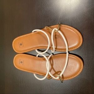 New White and Gold Sandals